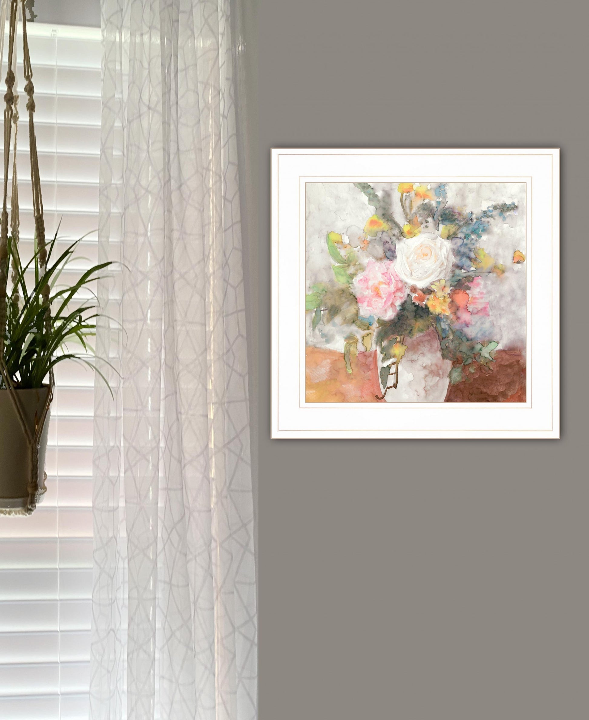 Table Bouquet 2 [2] White Framed Print Wall Art Homeroots Home Decor