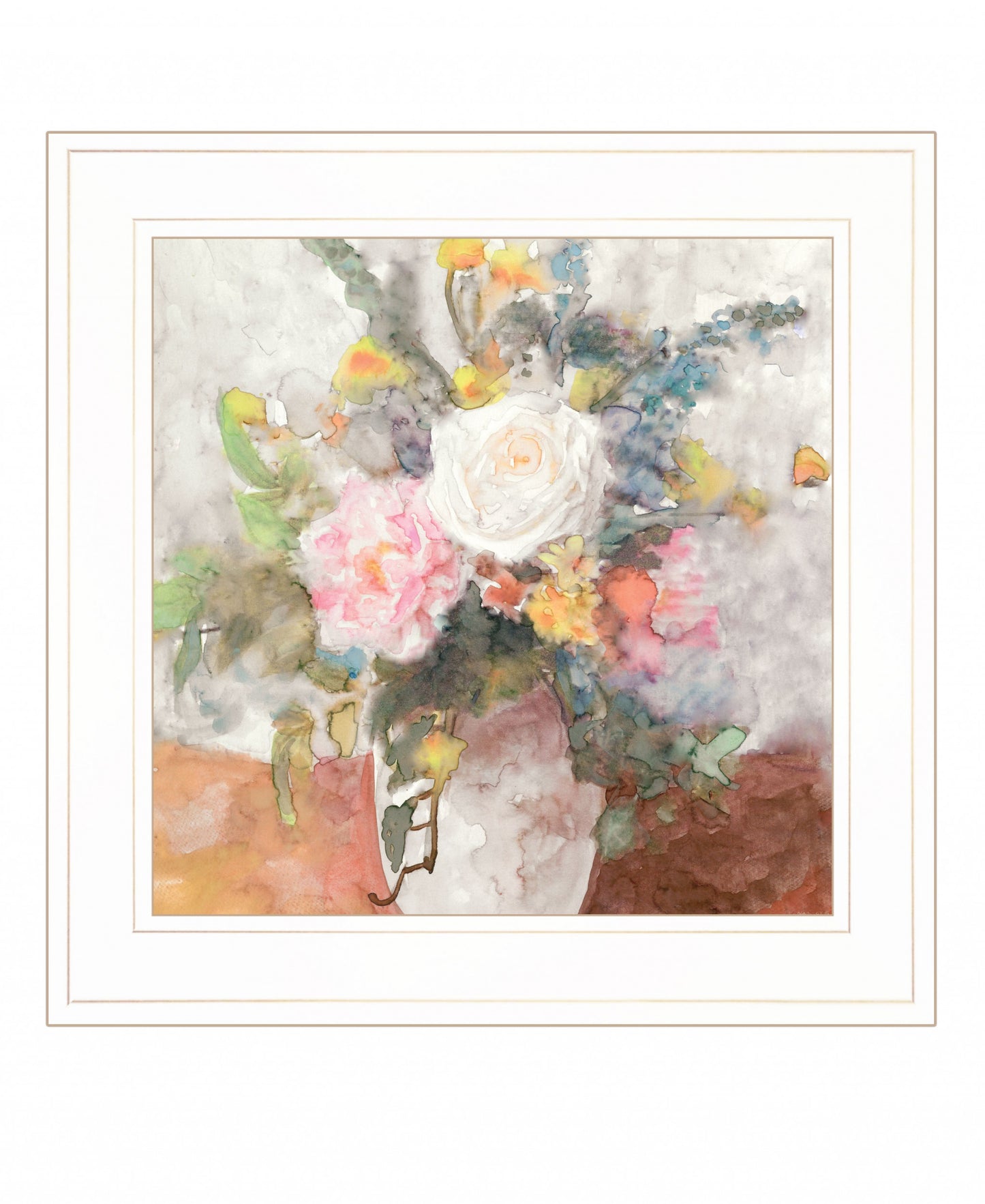 Table Bouquet 2 [2] White Framed Print Wall Art Homeroots Home Decor