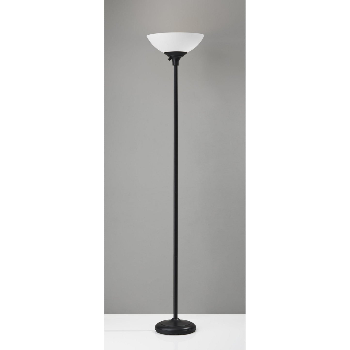 Tailored Black Metal Torchiere With Bright Illumination Homeroots Lighting