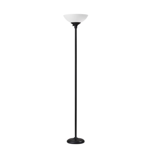 Tailored Black Metal Torchiere With Bright Illumination Homeroots Lighting