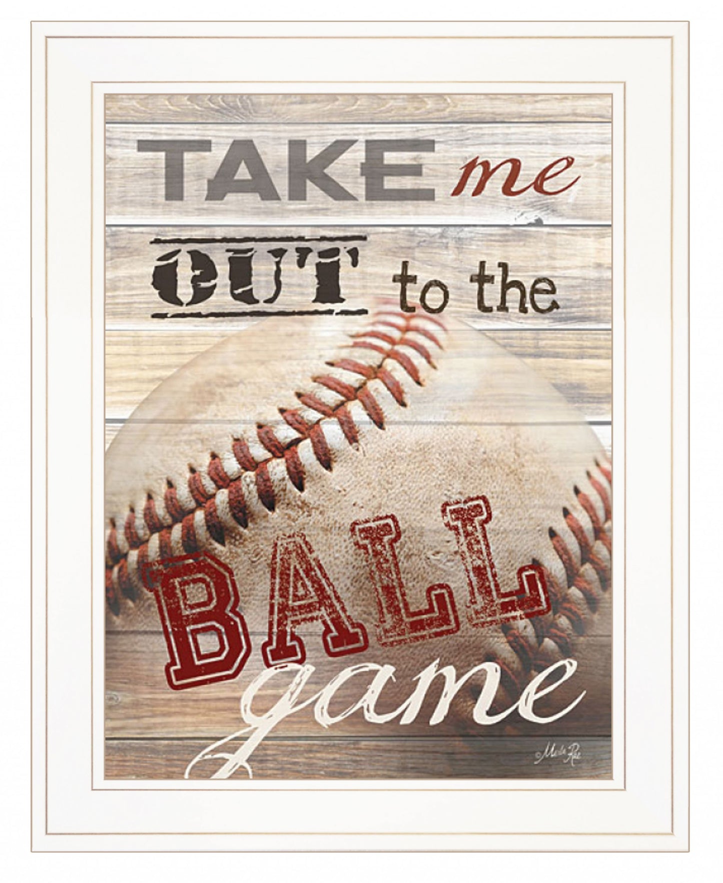 Take Me Out To The Ball Game 1 White Framed Print Wall Art Homeroots Home Decor