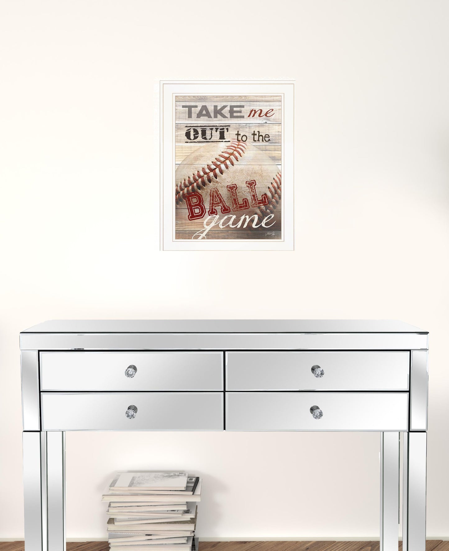 Take Me Out To The Ball Game 1 White Framed Print Wall Art Homeroots Home Decor