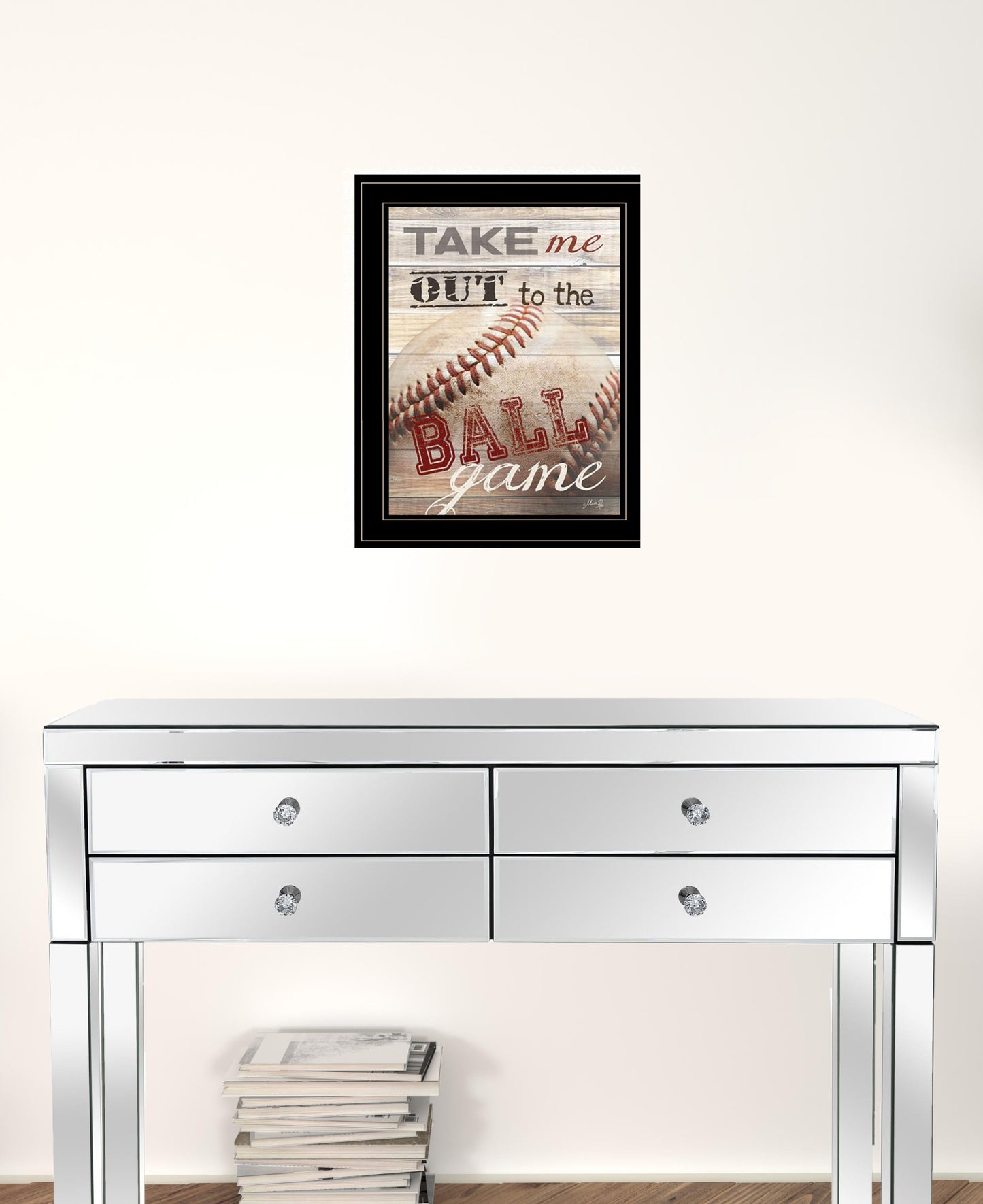 Take Me Out To The Ball Game 2 Black Framed Print Wall Art Homeroots Home Decor