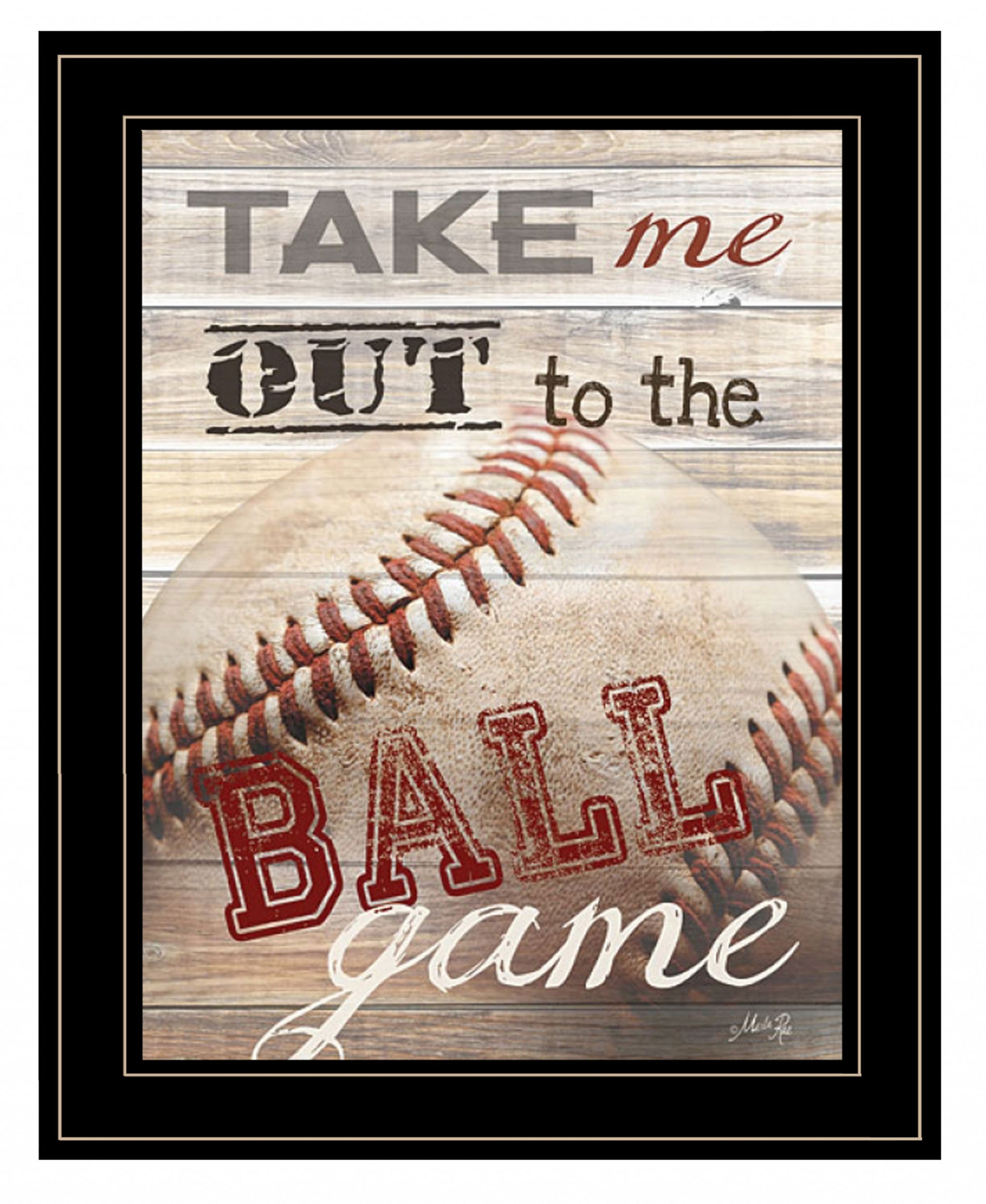 Take Me Out To The Ball Game 2 Black Framed Print Wall Art Homeroots Home Decor