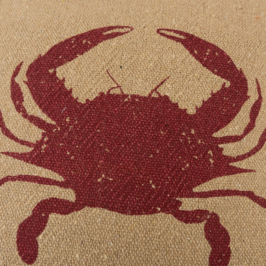 Tan Brown Distressed Crab Throw Pillow Homeroots Home Decor