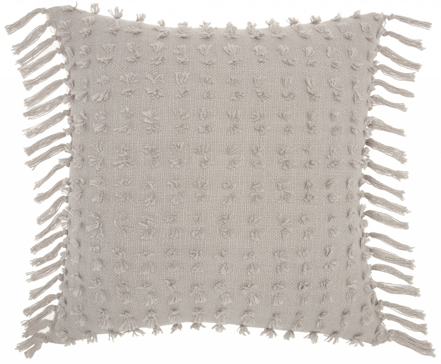 Tassel Detailed Gray Throw Pillow Homeroots Home Decor