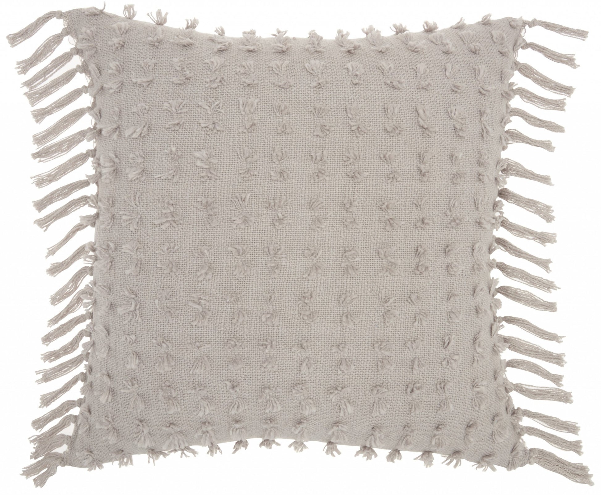 Tassel Detailed Gray Throw Pillow Homeroots Home Decor