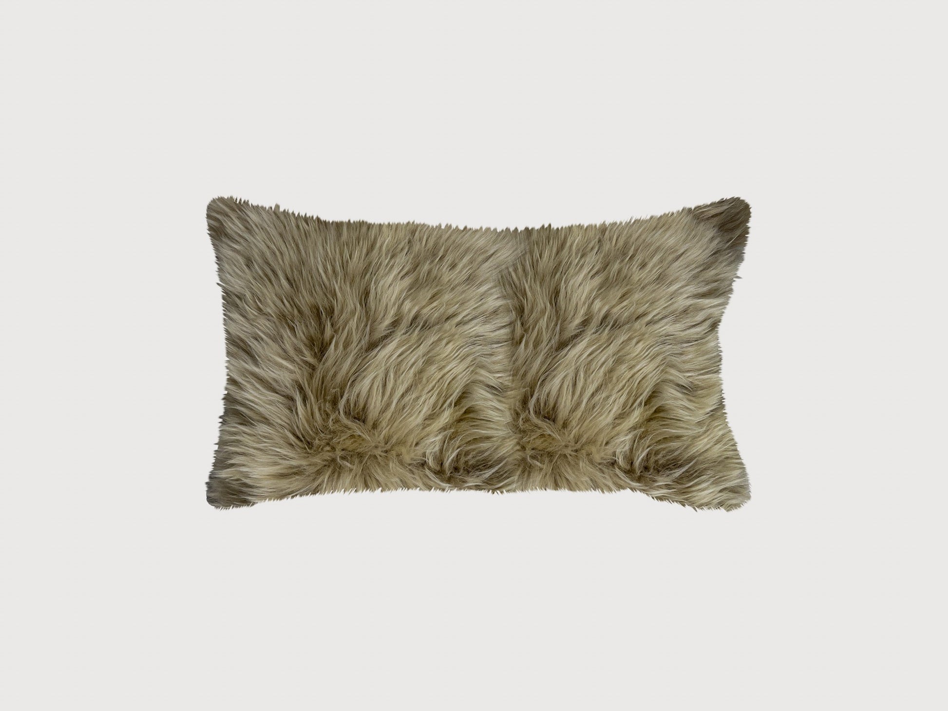 Taupe Natural Sheepskin Lumbar Pillow Homeroots Home Decor