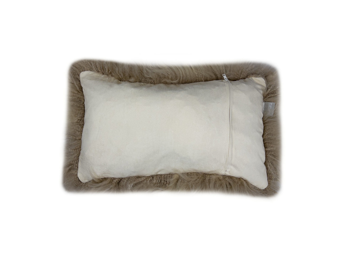 Taupe Natural Sheepskin Lumbar Pillow Homeroots Home Decor