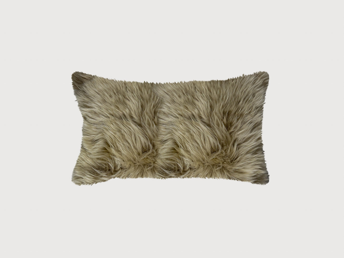 Taupe Natural Sheepskin Lumbar Pillow Homeroots Home Decor