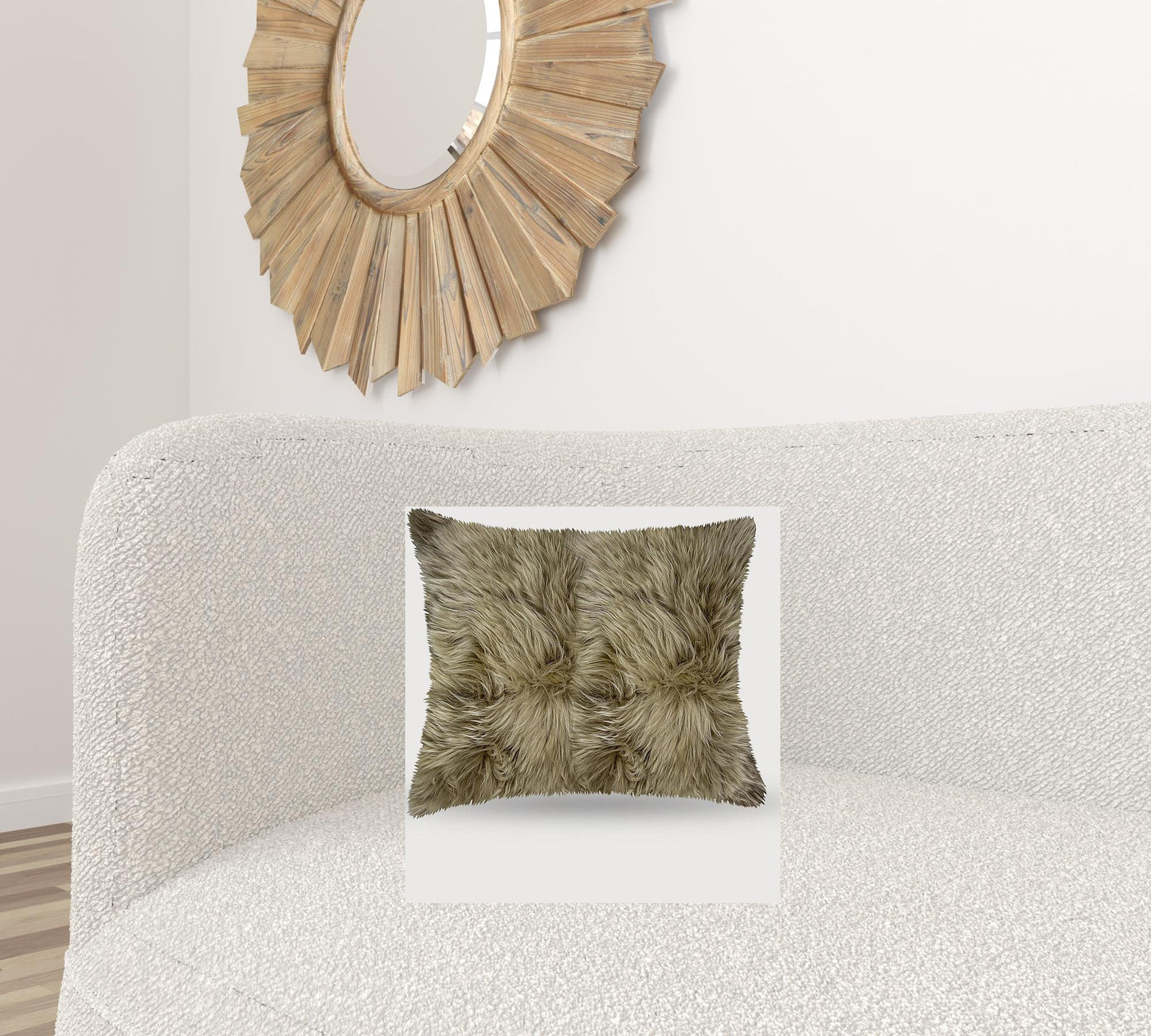 Taupe Natural Sheepskin Square Pillow Homeroots Home Decor