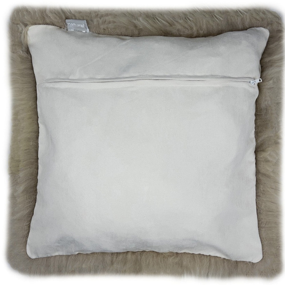 Taupe Natural Sheepskin Square Pillow Homeroots Home Decor