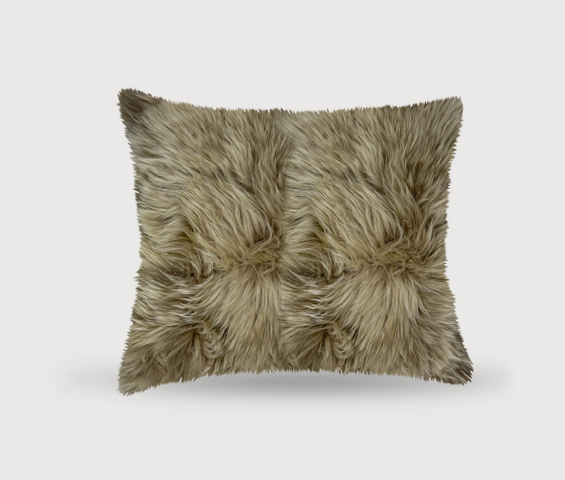 Taupe Natural Sheepskin Square Pillow Homeroots Home Decor