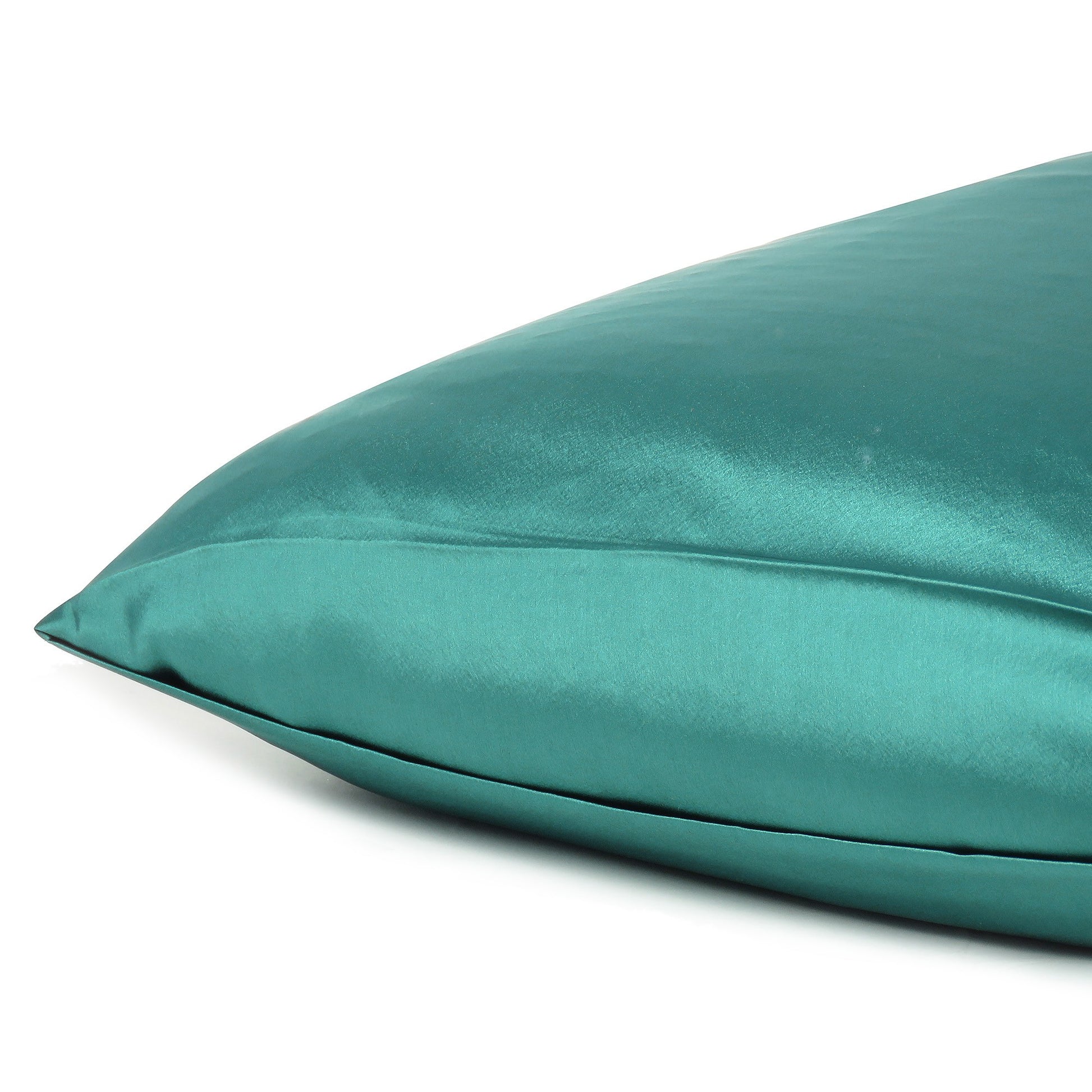 Teal Dreamy Set Of 2 Silky Satin King Pillowcases Homeroots Bed & Bath