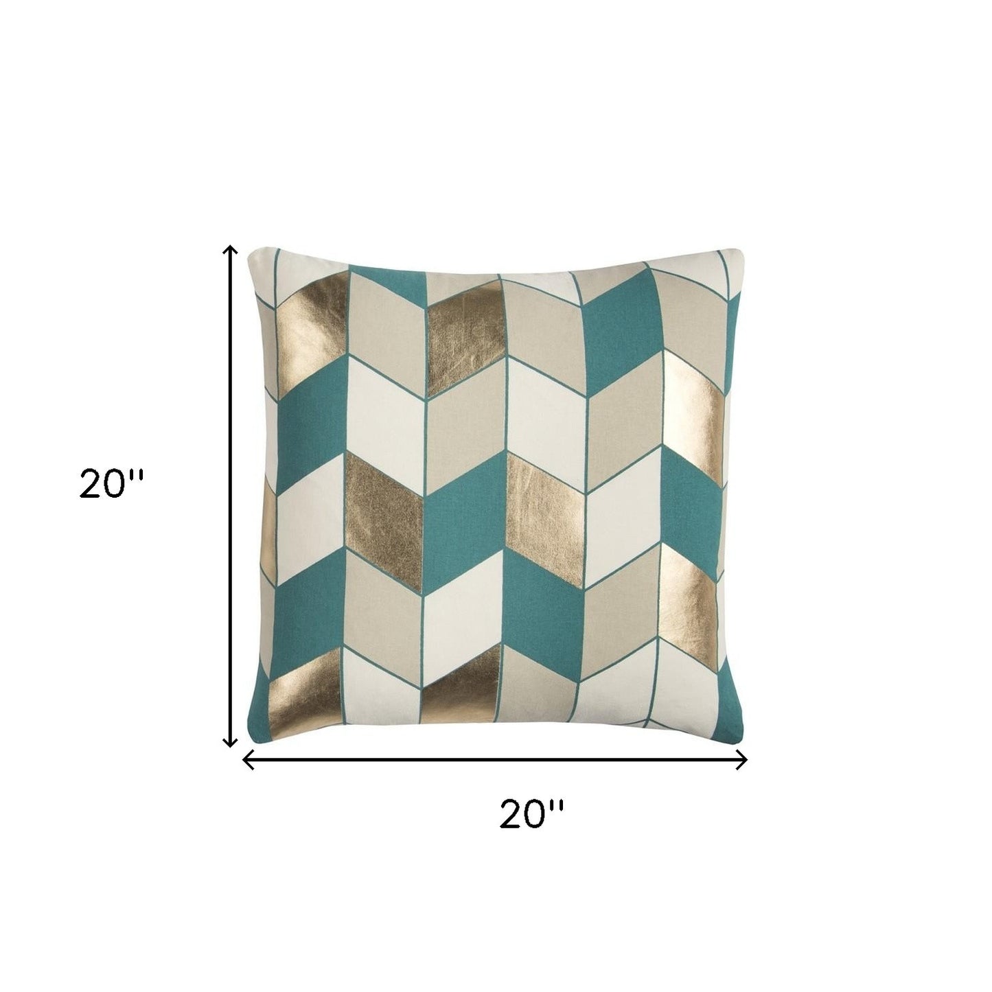 Teal Gold Striped Chevron Throw Pillow Homeroots Home Decor