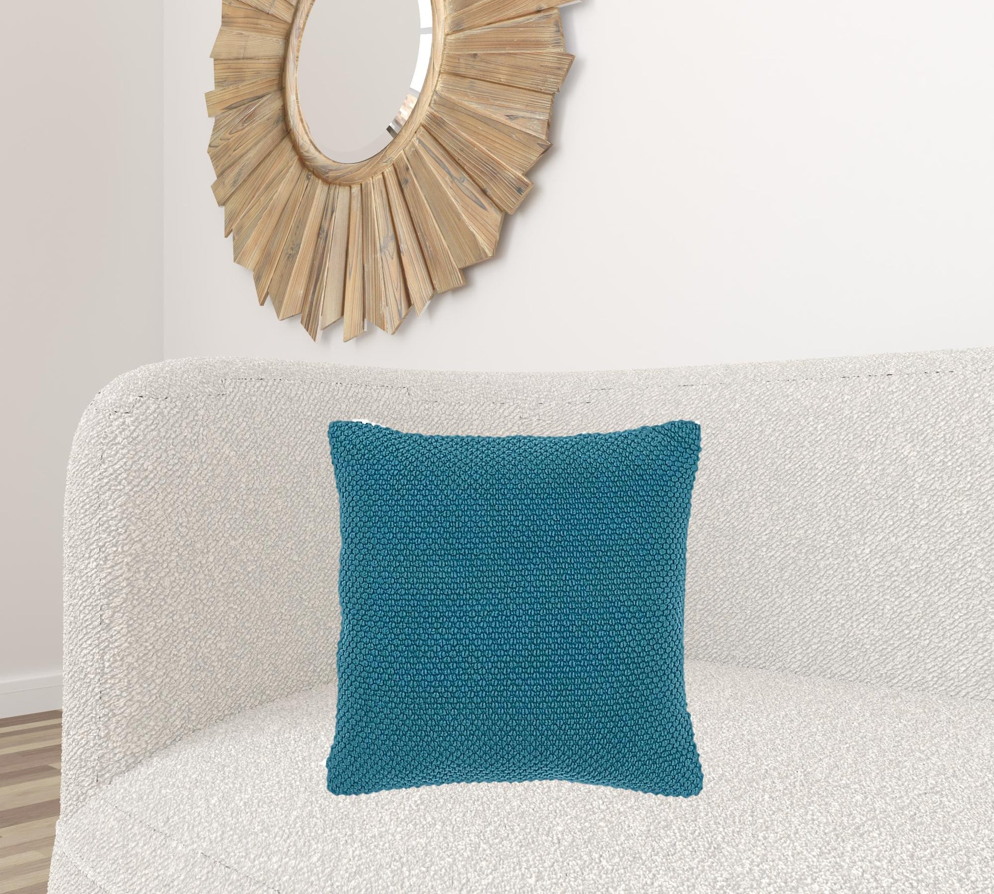 Teal Nubby Textured Modern Throw Pillow Homeroots Home Decor