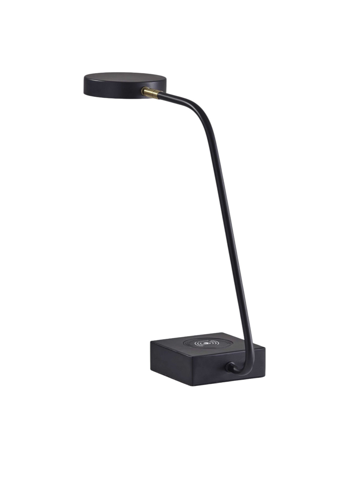 Tech Enhanced Black Metal Disk Led Adjustable Desk Lamp Homeroots Lighting