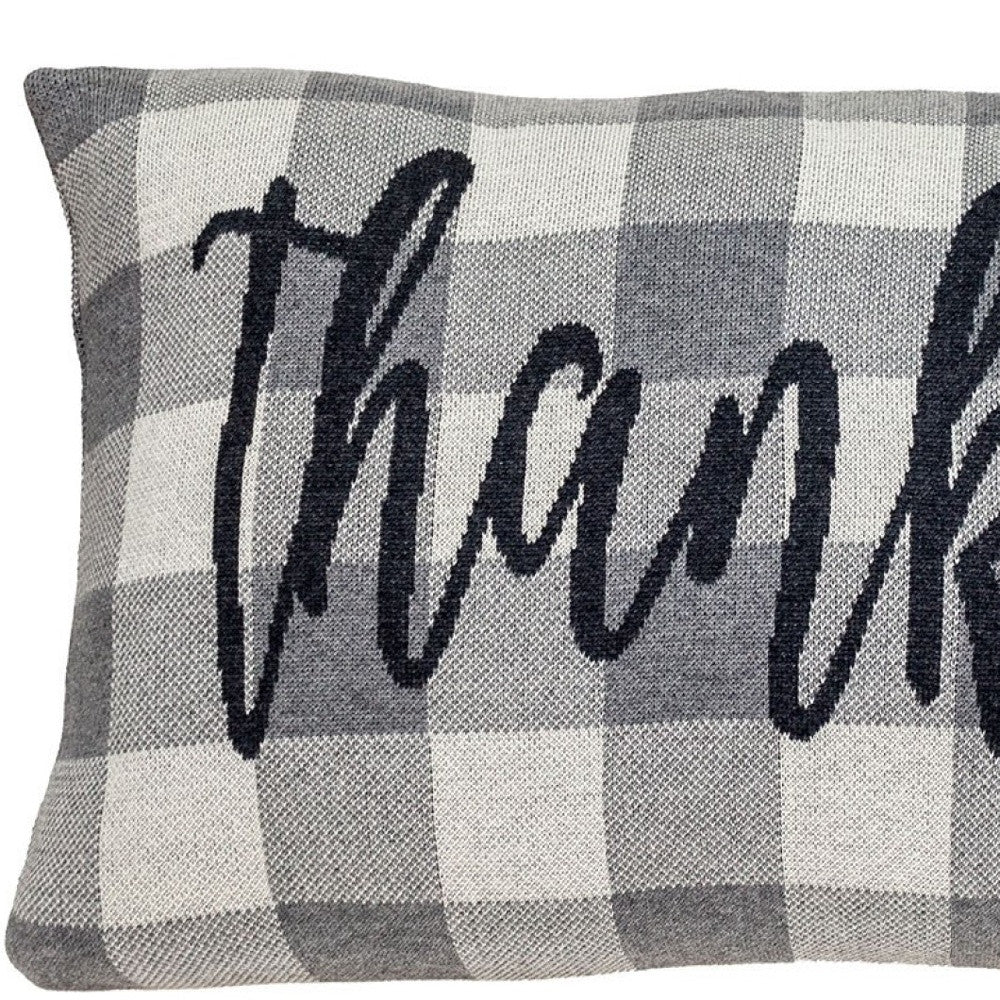 Thankful Buffalo Plaid Lumbar Throw Pillow Homeroots Home Decor