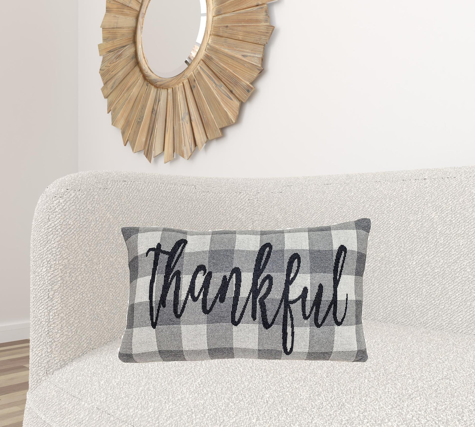 Thankful Buffalo Plaid Lumbar Throw Pillow Homeroots Home Decor