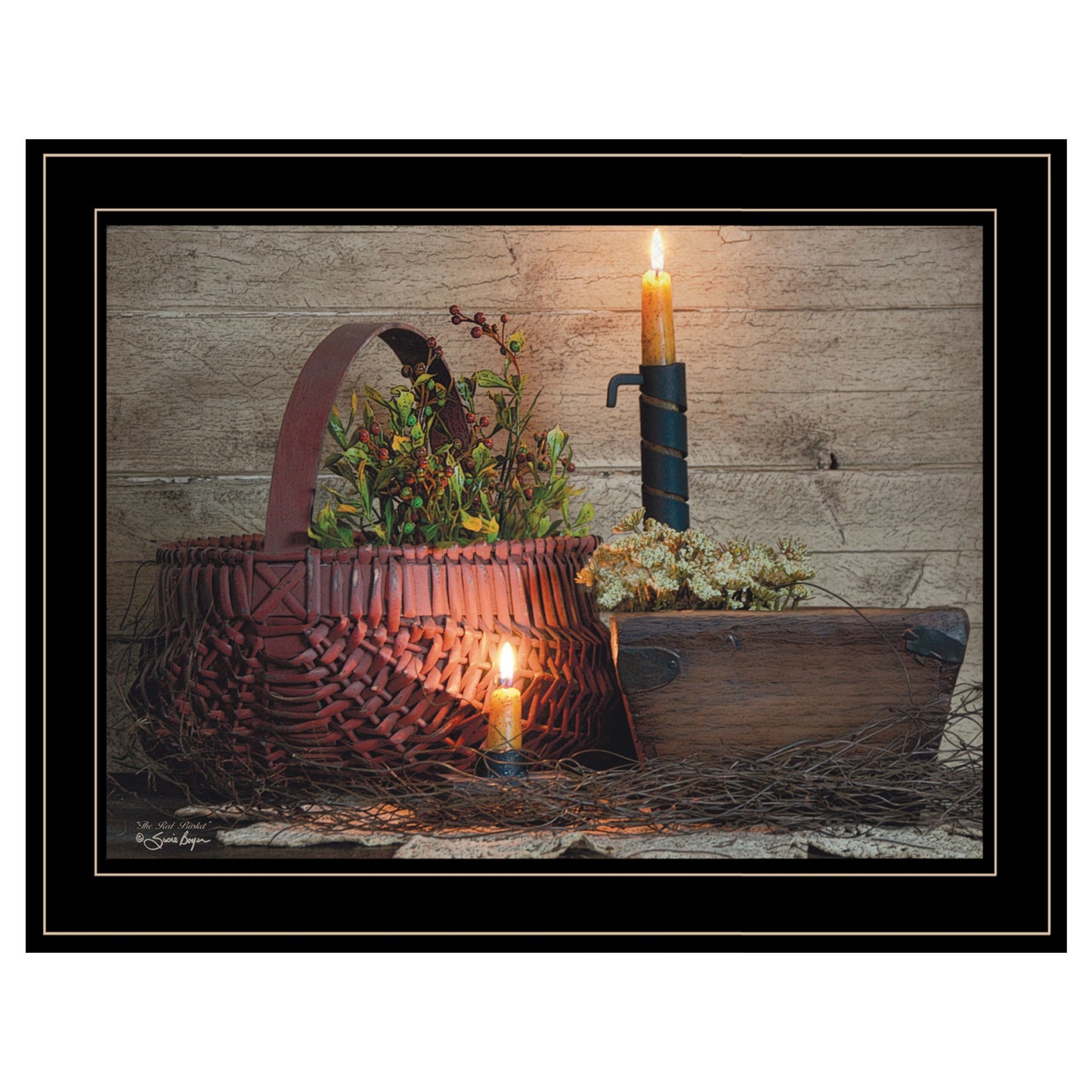 The Red Basket 2 Black Framed Print Wall Art Homeroots Home Decor