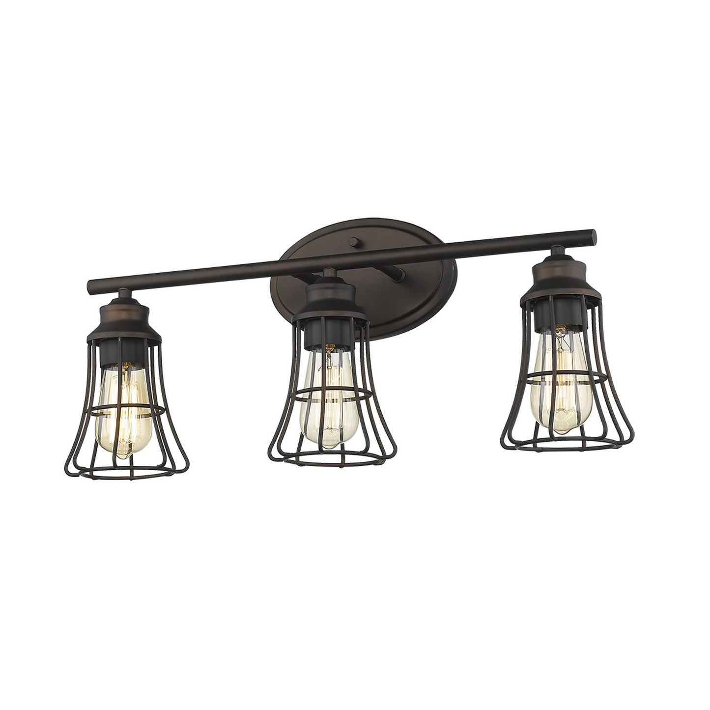 Three Light Bronze Cage Wall Light Homeroots Lighting