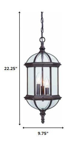 Three Light Dark Brown Eastern Lantern Hanging Light Homeroots Outdoor