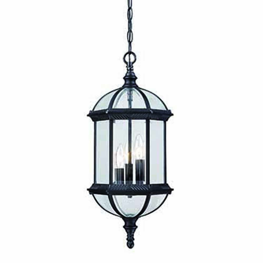 Three Light Matte Black Eastern Lantern Hanging Light Homeroots Outdoor