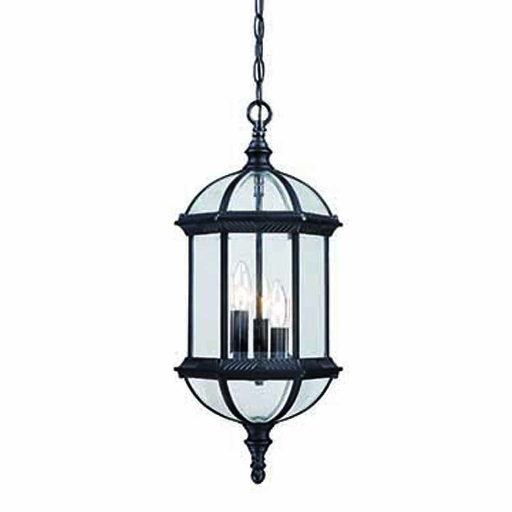 Three Light Matte Black Eastern Lantern Hanging Light Homeroots Outdoor