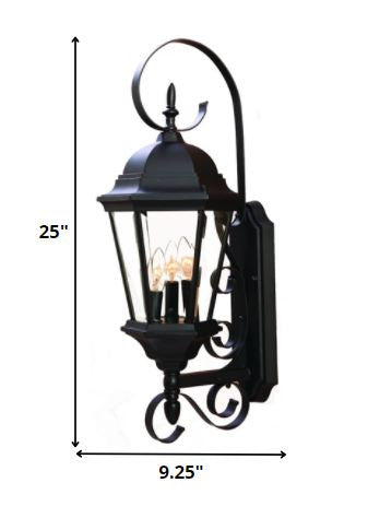 Three Light Matte Black Swing Arm Lantern Wall Light Homeroots Outdoor