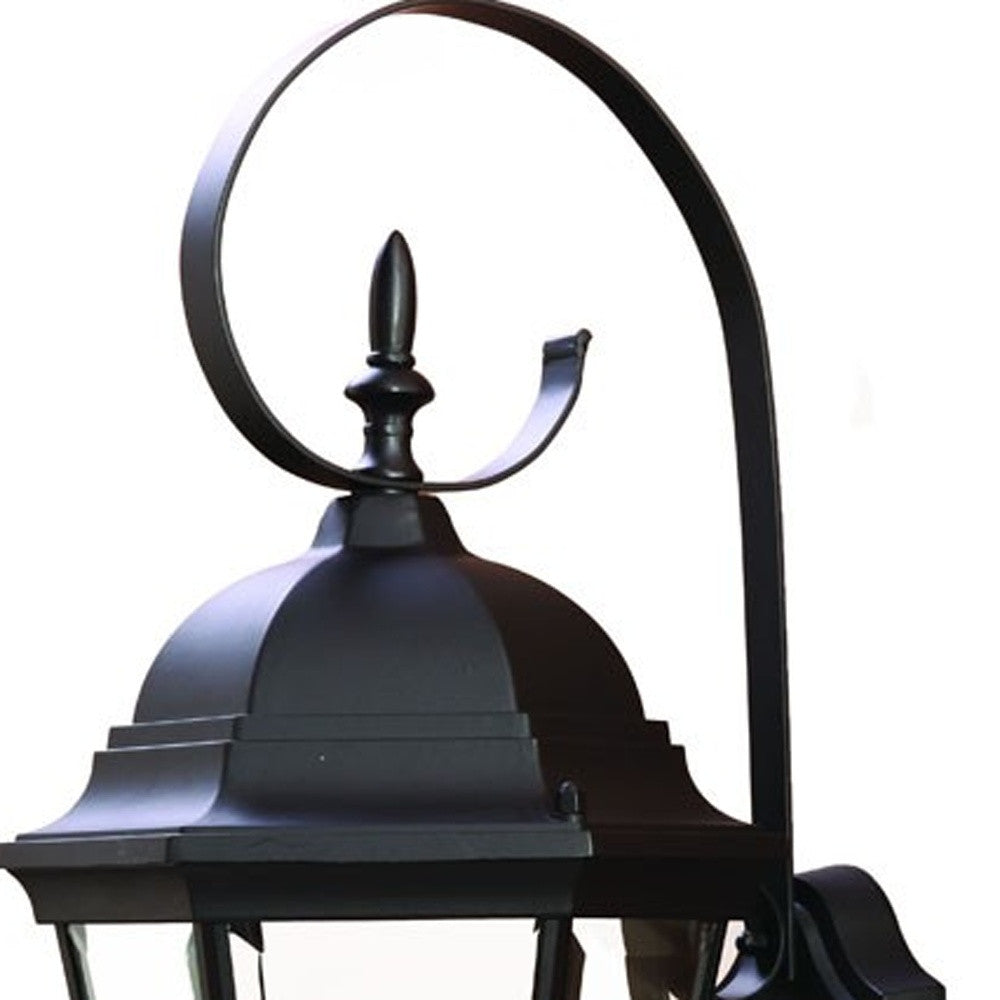 Three Light Matte Black Swing Arm Lantern Wall Light Homeroots Outdoor