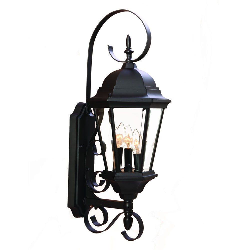 Three Light Matte Black Swing Arm Lantern Wall Light Homeroots Outdoor