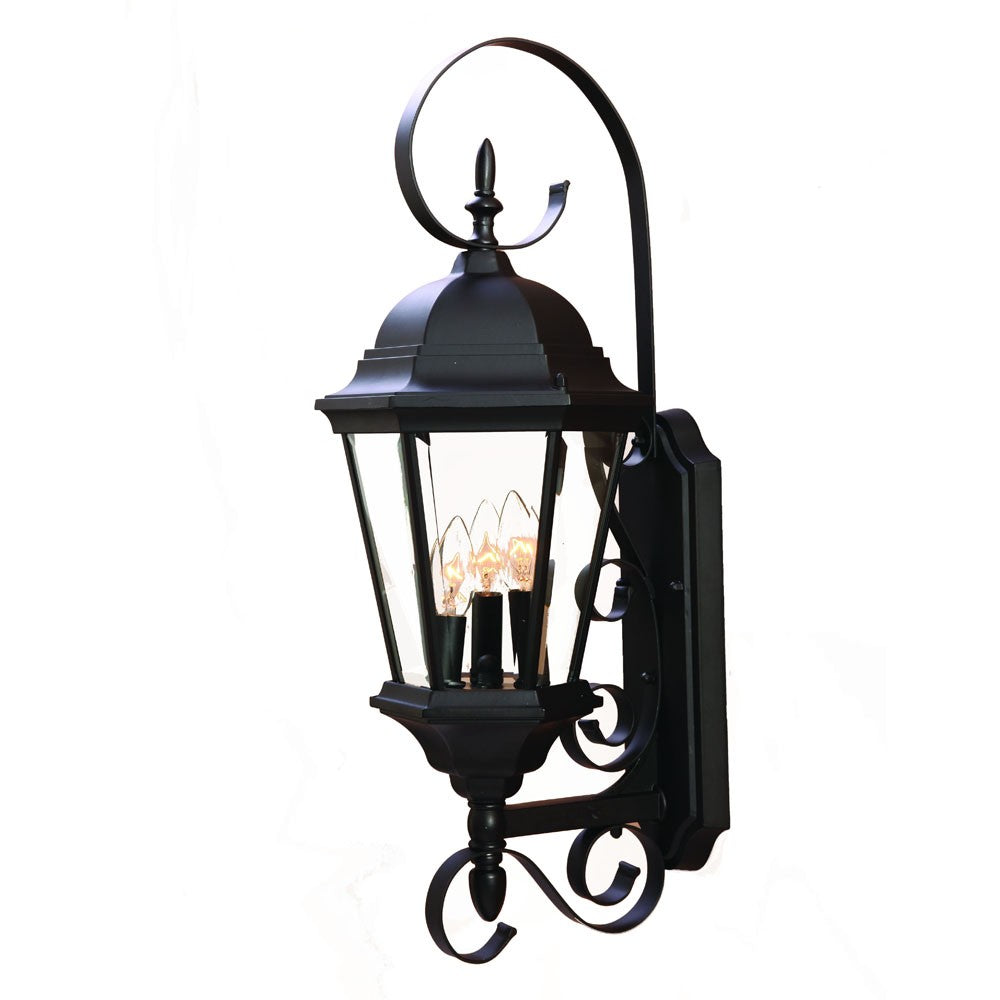 Three Light Matte Black Swing Arm Lantern Wall Light Homeroots Outdoor