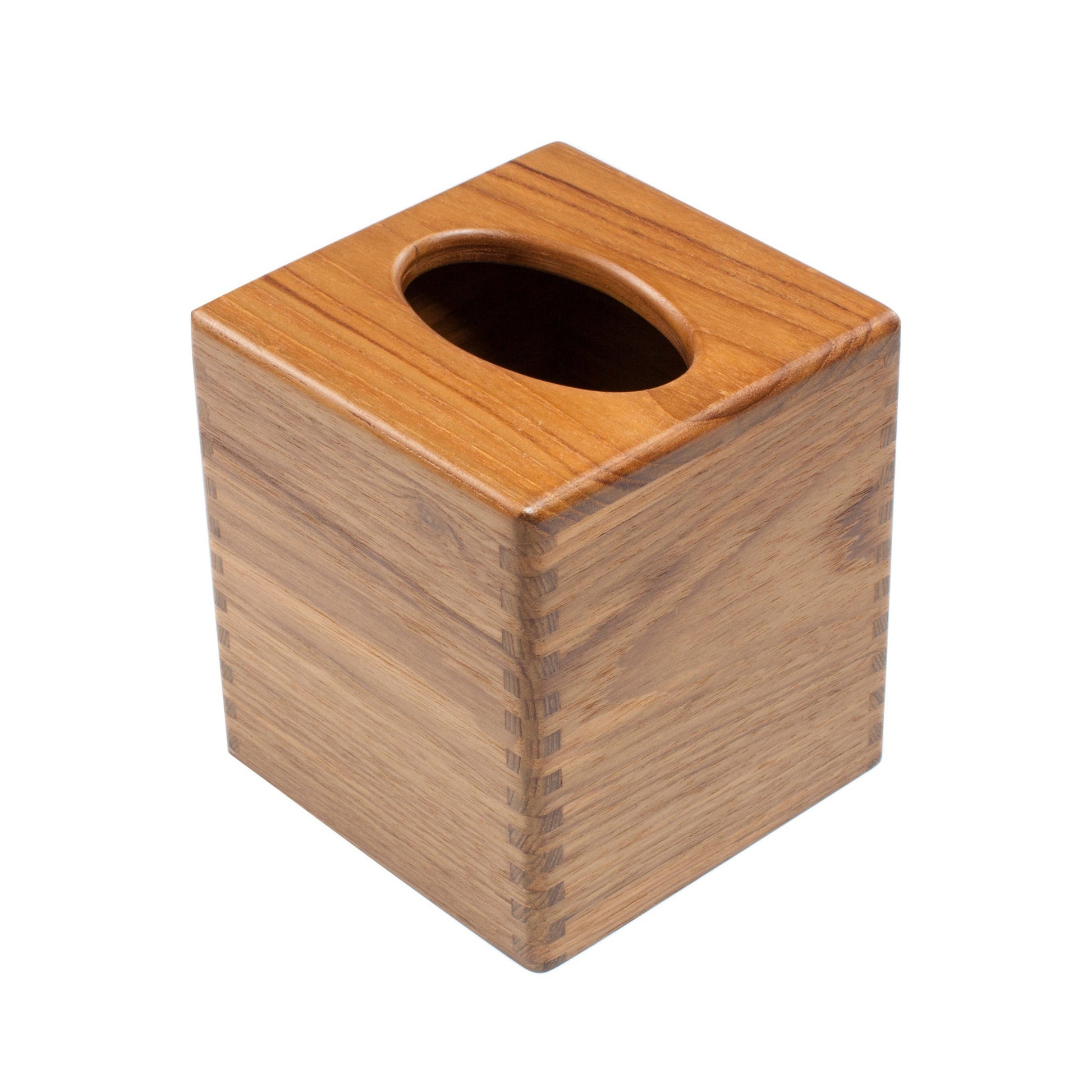 Traditional Solid Teak Square Tissue Box Cover Homeroots Bed & Bath