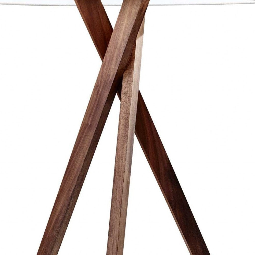 Tripod Leg Walnut Wood Table Lamp Homeroots Lighting