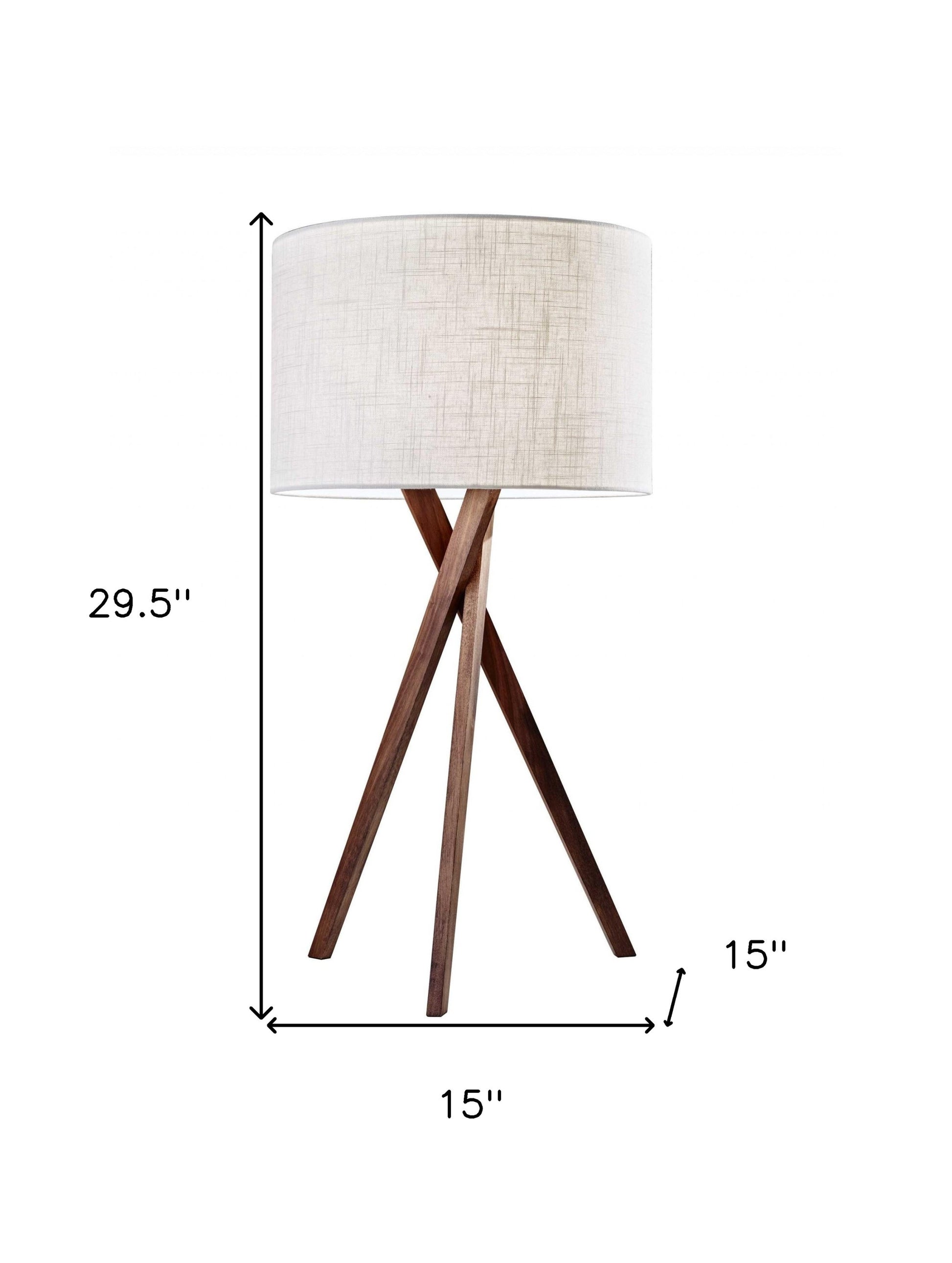 Tripod Leg Walnut Wood Table Lamp Homeroots Lighting