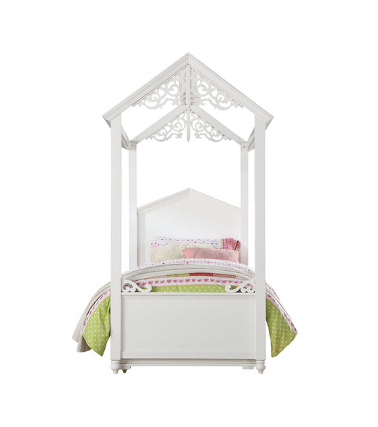 Twin White Canopy Bed Homeroots Bed & Bath