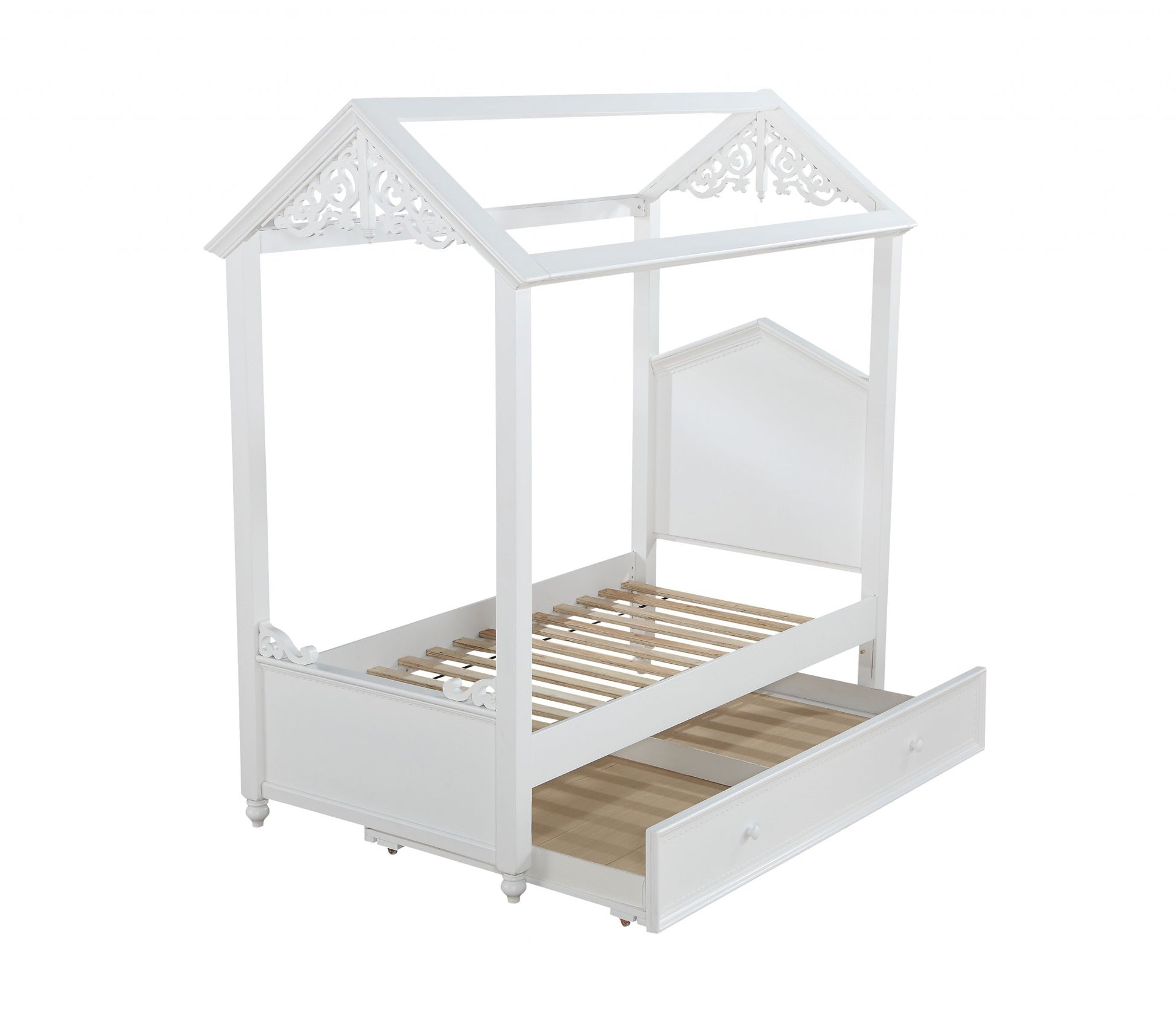 Twin White Canopy Bed Homeroots Bed & Bath