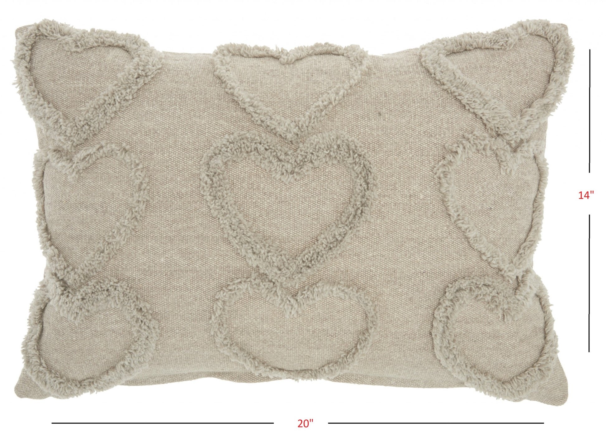 Whimsical Heart Detail Gray Lumbar Pillow Homeroots Home Decor