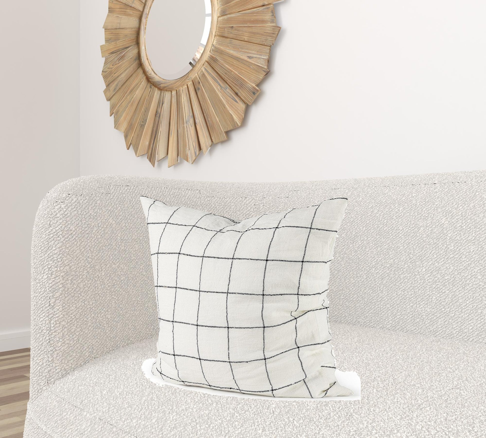 White And Black Grid Square Accent Pillow Cover Homeroots Home Decor