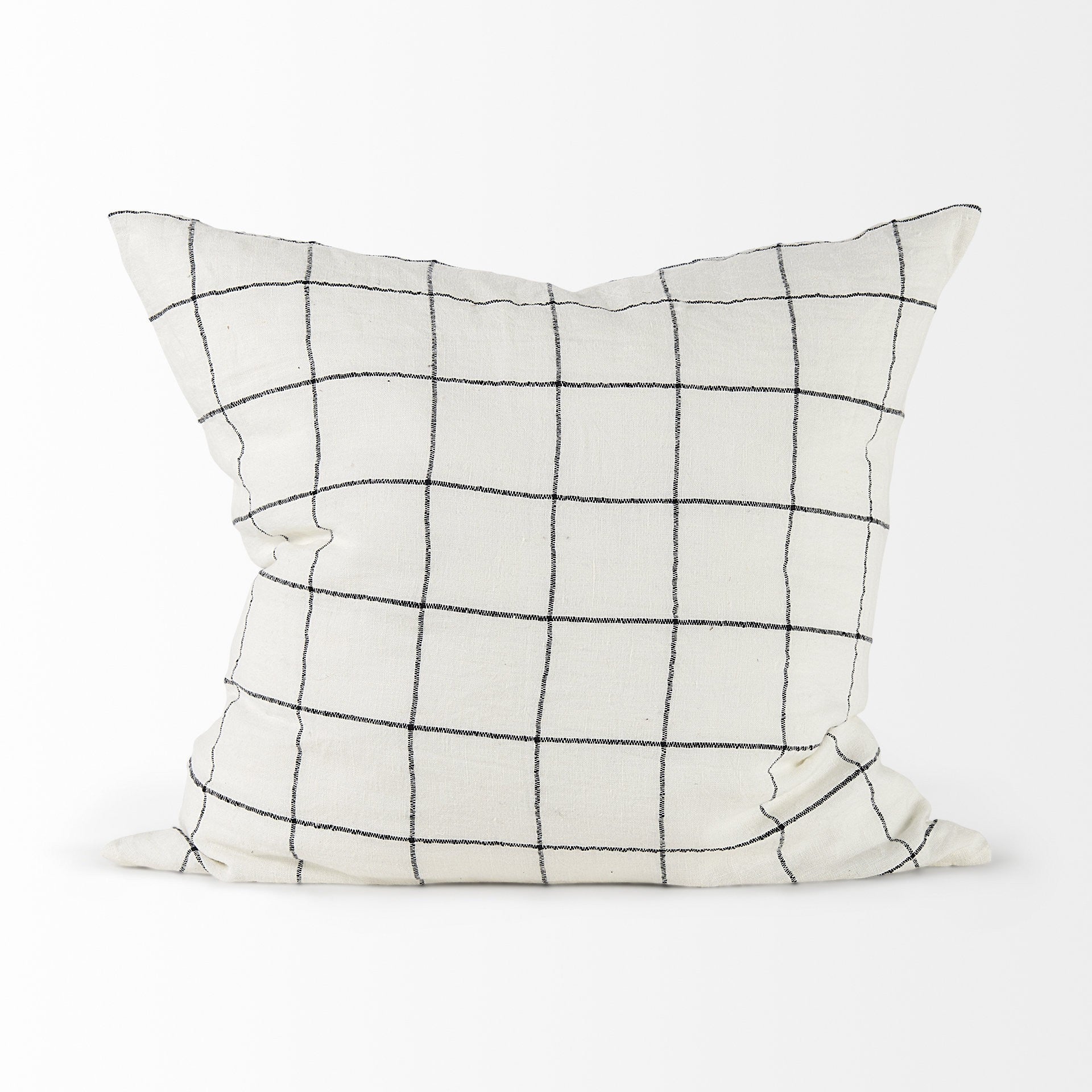 White And Black Grid Square Accent Pillow Cover Homeroots Home Decor