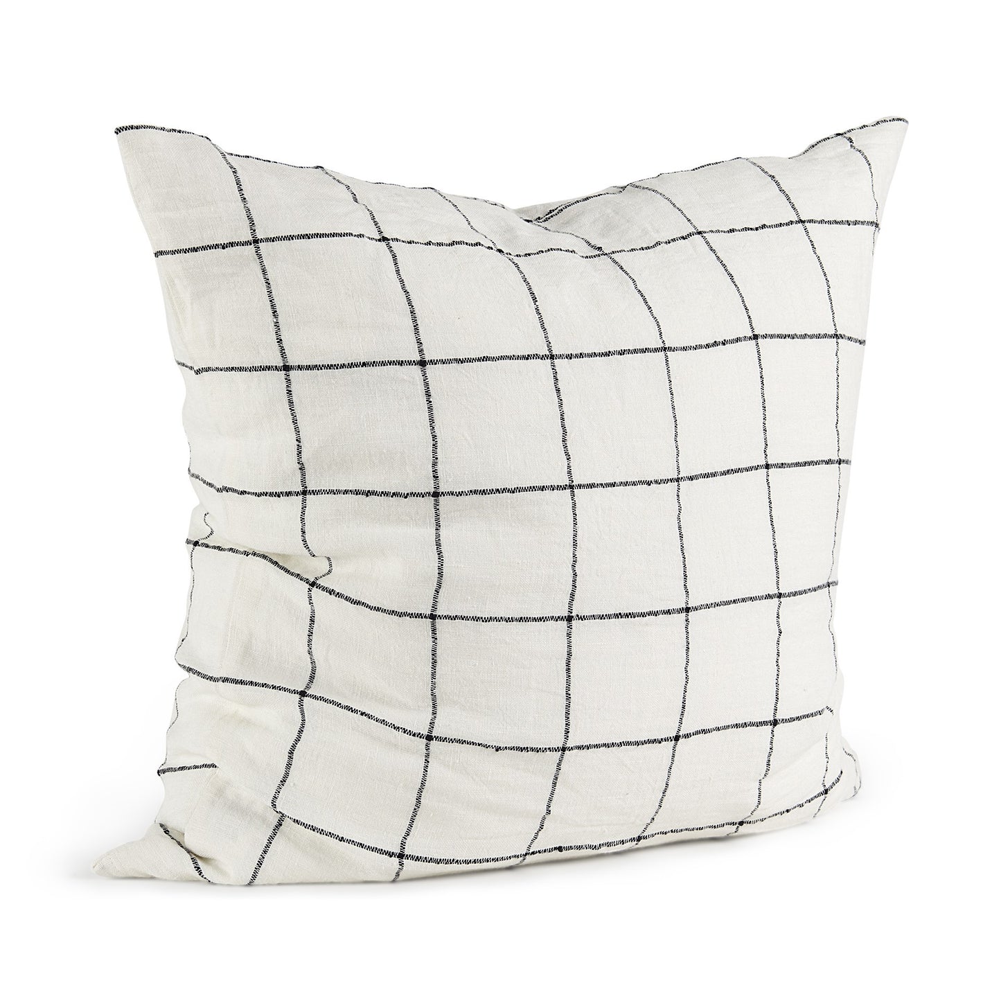 White And Black Grid Square Accent Pillow Cover Homeroots Home Decor