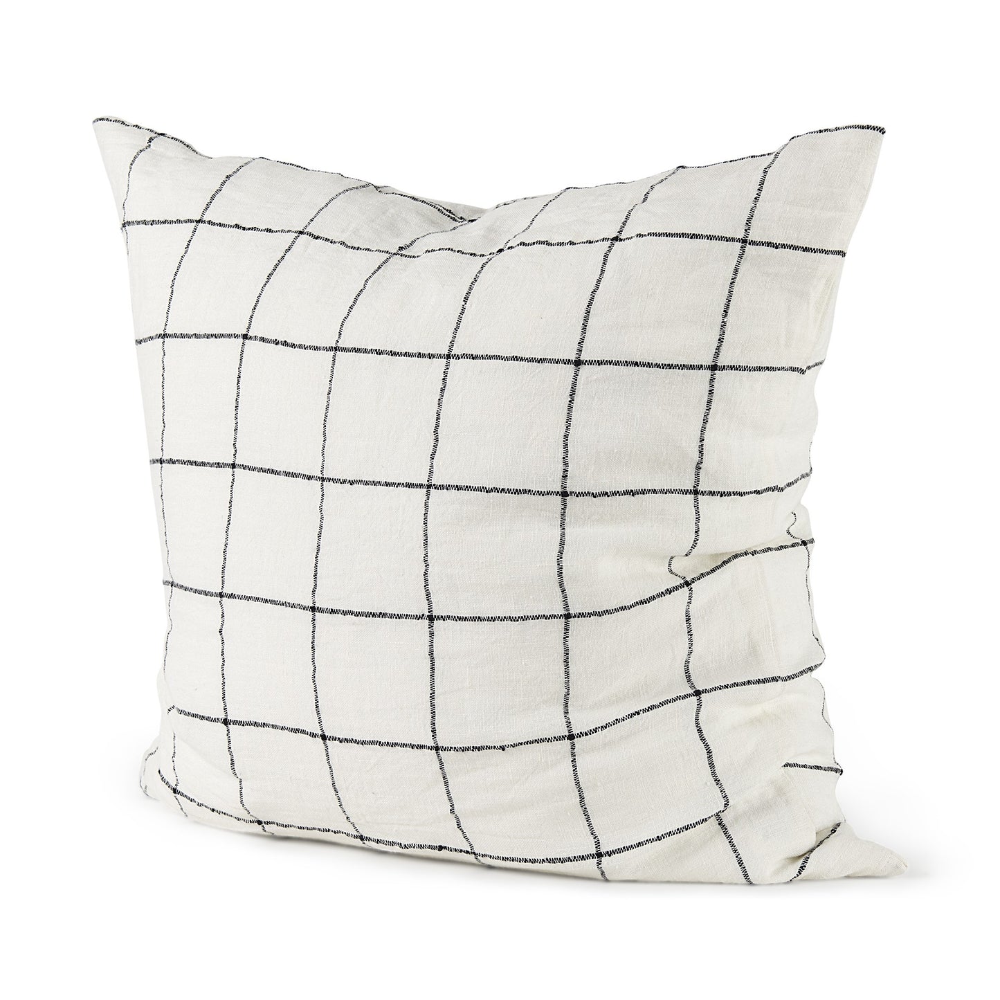 White And Black Grid Square Accent Pillow Cover Homeroots Home Decor