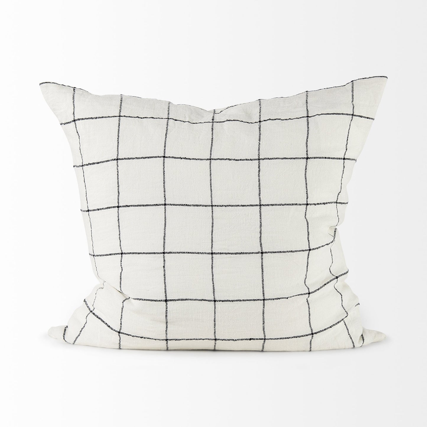 White And Black Grid Square Accent Pillow Cover Homeroots Home Decor