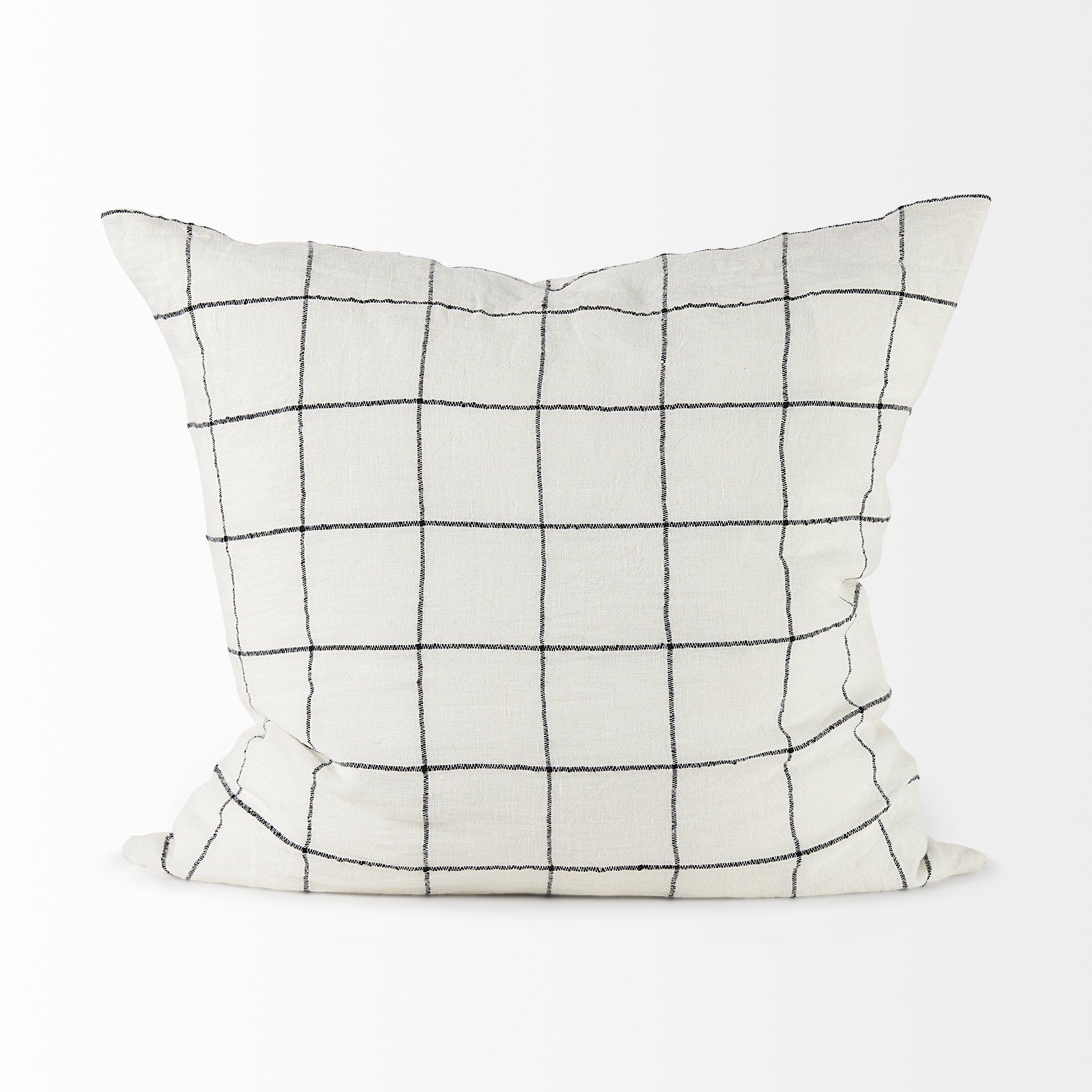 White And Black Grid Square Accent Pillow Cover Homeroots Home Decor