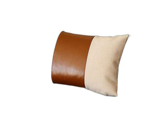 White Base and Brown Center Lumbar Throw Pillow Homeroots Home Decor