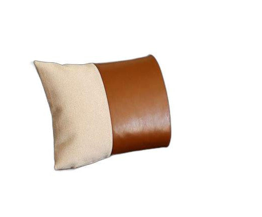 White Base and Brown Center Lumbar Throw Pillow Homeroots Home Decor