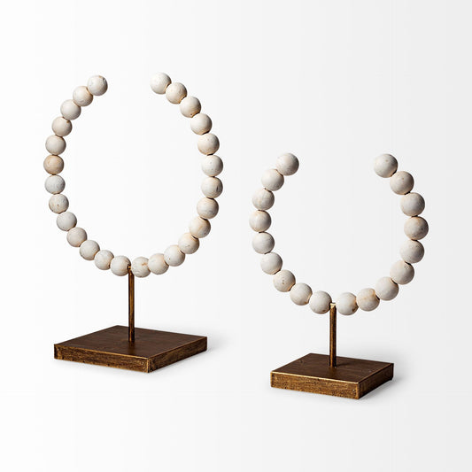 White Beaded Sculpture Homeroots Home Decor