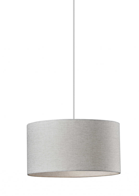 White Fabric Sleek Drum Pendant Lamp Homeroots Lighting