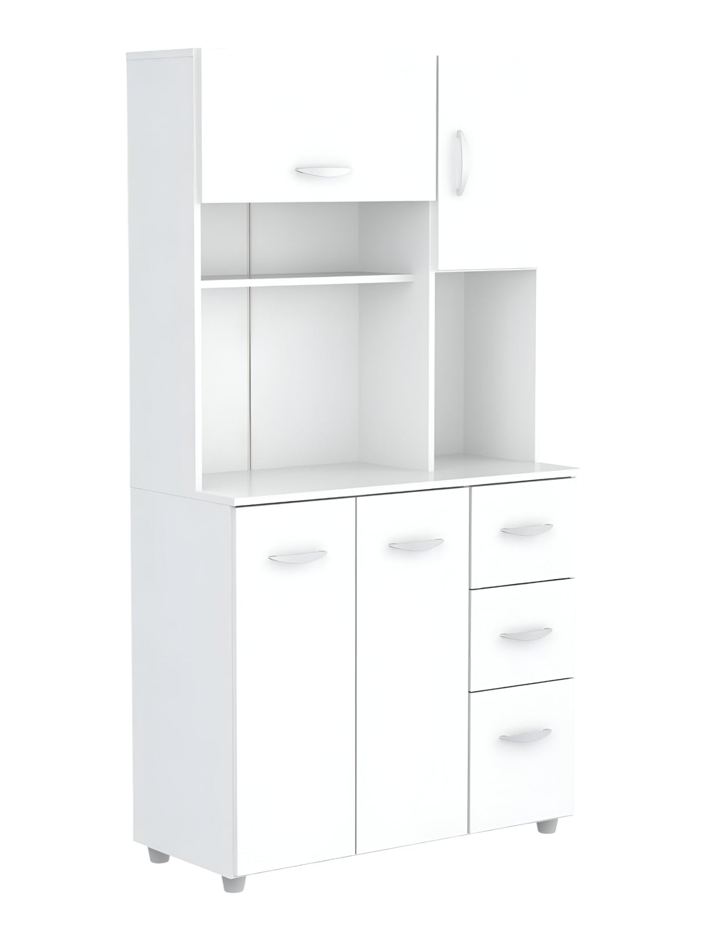 White Finish Wood Kitchen Storage Cabinet Homeroots Kitchen & Dining