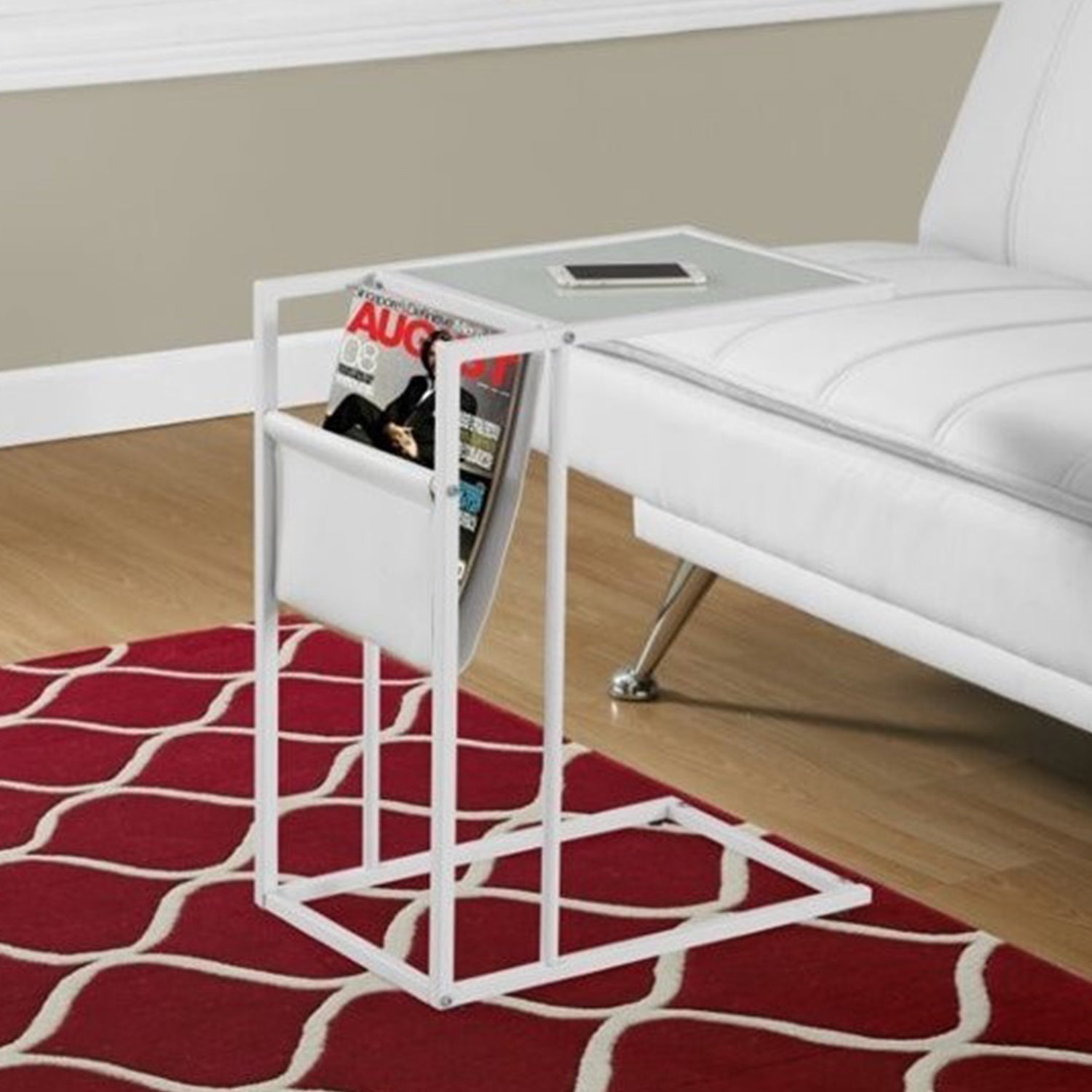 White Modern Metal And Glass Tv Table Homeroots Living Room